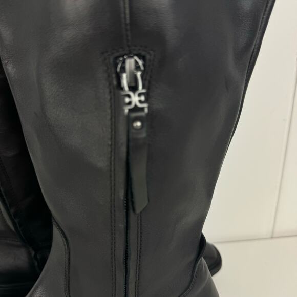 SAM EDELMAN DRINA KNEE HIGH LEATHER RIDING BOOTS IN BLACK NWOB WOMEN'S SIZE 7M - Picture 7 of 16